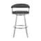 Armen Living Bronson 25" Gray Faux Leather and Brushed Stainless Steel Swivel Bar Stool 721535762224 - alternate 6
